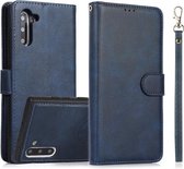 Voor Samsung Galaxy Note10 Kalf Textuur 2 in 1 Afneembare Magnetische Achterkant Horizontale Flip Lederen Case met Houder & Kaartsleuven & Portemonnee & Fotolijst (Blauw)