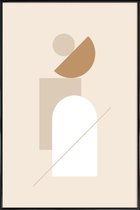 JUNIQE - Poster met kunststof lijst Balance -13x18 /Bruin & Ivoor