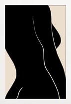JUNIQE - Poster in houten lijst Silhouette -40x60 /Grijs & Ivoor