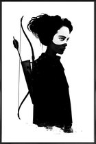 JUNIQE - Poster met kunststof lijst Four of Hearts -13x18 /Wit & Zwart