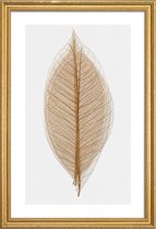 JUNIQE - Poster met houten lijst Skeleton of a Leaf II -30x45 /Bruin &