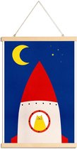 JUNIQE - Posterhanger Off to Space -20x30 /Kleurrijk