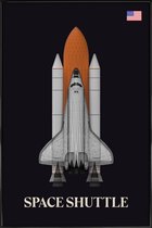 JUNIQE - Poster in kunststof lijst NASA space shuttle raket -40x60