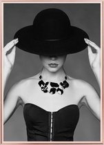 Poster Met Metaal Rose Lijst - Elegante Lady Poster