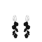 Zilverkleurige bijoux oorbellen zwart