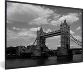 Photo encadrée - Image en Zwart et blanc de l'emblématique cadre photo Tower Bridge à Londres noir 60x40 cm - Affiche encadrée (Décoration murale salon / chambre)