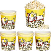 Relaxdays 24 x popcorn bakjes - popcornbekers - snoep bakjes - plastic - herbruikbaar