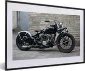 Fotolijst incl. Poster - Zijaanzicht van een antieke motorfiets - 60x40 cm - Posterlijst