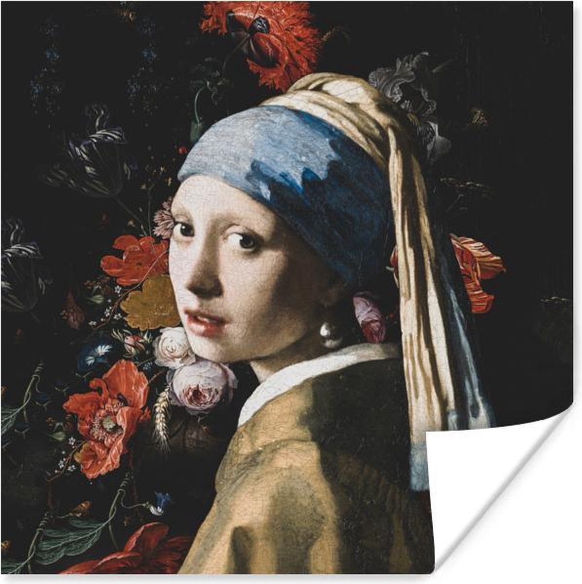 Poster Het meisje met de parel Vermeer Kunst 30x30 cm Poster Het meisje met de parel Vermeer Kunst 30x30 cm
