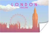 Affiche Illustration de la ligne d'horizon de Londres, Angleterre - 90x60 cm