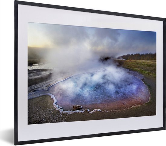 Fotolijst incl. Poster - Kleurrijk water bij de Geysir in Ijsland - 40x30 cm - Posterlijst