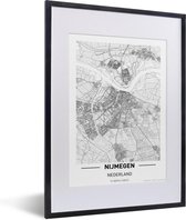 Fotolijst incl. Poster - Stadskaart Nijmegen - 30x40 cm - Posterlijst - Plattegrond