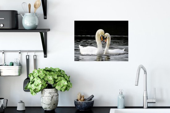 Câlin deux cygnes 40x30 cm - petit