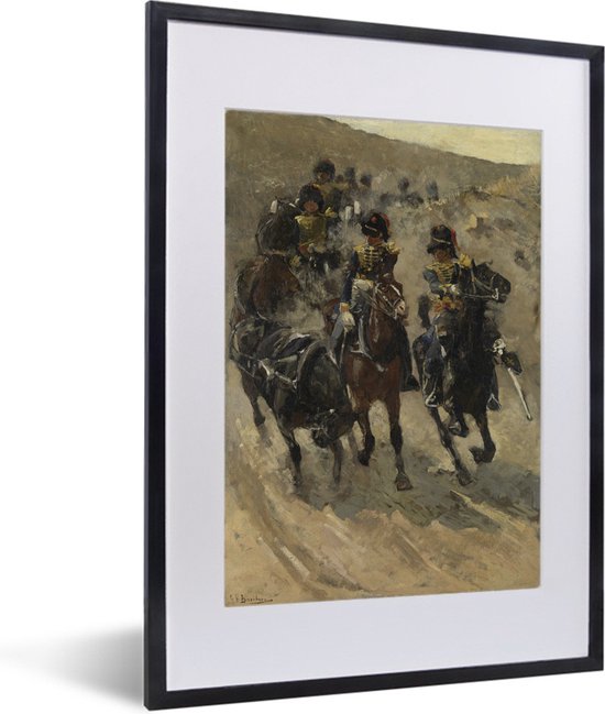 Fotolijst incl. Poster - De Gele Rijders - Schilderij van George Hendrik Breitner - 30x40 cm - Posterlijst