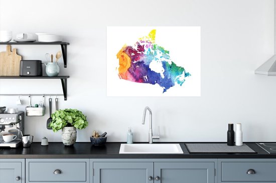 Affiche Illustration colorée du Canada 80x60 cm - Tirage photo sur Poster (décoration murale salon / chambre)