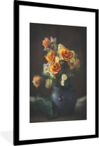 Fotolijst incl. Poster - Rozen - Oranje - Bloemen - 60x90 cm - Posterlijst
