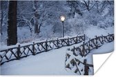 Sneeuw in het Central Park New York poster 60x40 cm - Foto print op Poster (wanddecoratie woonkamer / slaapkamer) / Amerika Poster