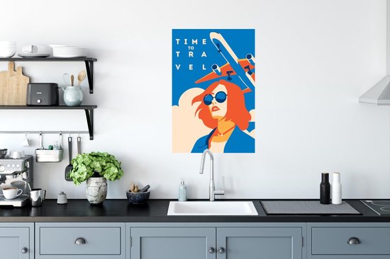 Vol vacances Temps de travel avec une femme 60x90 cm