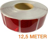 Reflecterende tape gesegmenteerd ECE R104 ROOD 12,5 meter