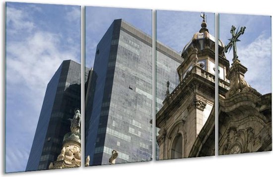 Peinture sur verre d'église | Bleu gris | 160x80cm 4 Liège | Tirage photo sur verre |  F002980
