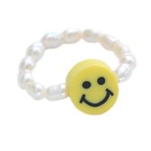 Pearl smiley ring