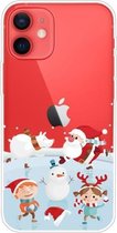 Christmas Series Clear TPU beschermhoes voor iPhone 12 mini (Snow Entertainment)