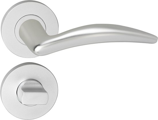 Impresso Windsor Deurklink – Deurbeslag – Rond – Rozet met Toiletsluiting – Aluminium