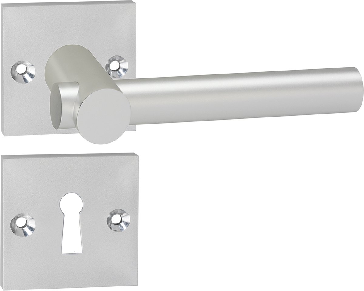 Impresso Dover Deurklink – Deurbeslag – Vierkant – Rozet met Schroeven en Sleutelgat – Aluminium