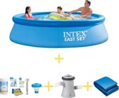 Zwembad - Easy Set - 305 x 76 cm - Inclusief WAYS Onderhoudspakket, Filterpomp & Grondzeil