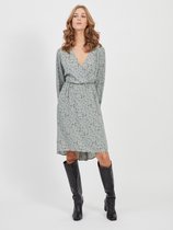 VILA VISANDY L/S DRESS Green Milieu Dames Jurk - Maat 38