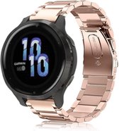 Stalen Smartwatch bandje - Geschikt voor  Garmin Venu 2s stalen band - 40mm - rosé goud - Strap-it Horlogeband / Polsband / Armband