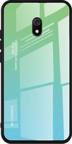 Voor Geschikt voor Xiaomi Redmi 8A Gradient Color Glass Case (Sky Blue)