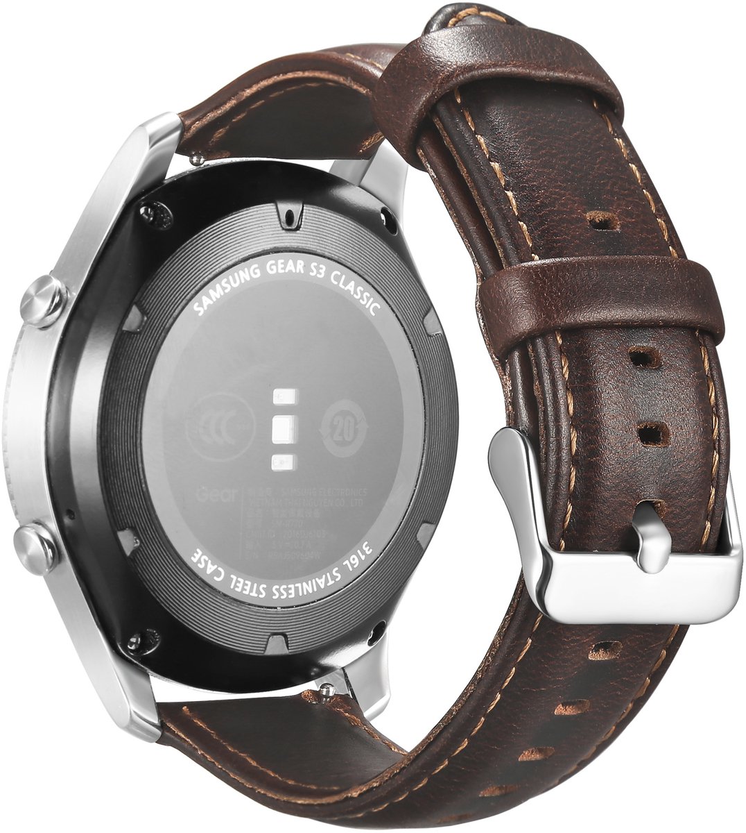 Garmin Vivoactive / Vivomove genuine leren band - donkerbruin