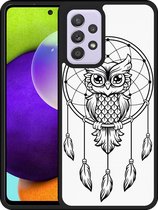 Hardcase Hoesje Geschikt voor Samsung Galaxy A52 Dream Owl Mandala Black