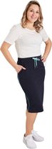 Dames rok terry marine/aqua accenten | Maat 2XL