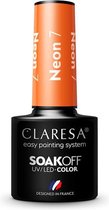 Claresa UV/LED Hybrid Gel Nagellak Neon #7 Orange - 5ml.