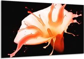 Schilderij Op Canvas Bloem - Oranje, Zwart - 120x70cm 1Luik - Foto Op Canvas - GroepArt 6000+ Schilderijen 0p Canvas Art Collectie - Wanddecoratie - Woonkamer - Slaapkamer - Canvas Print