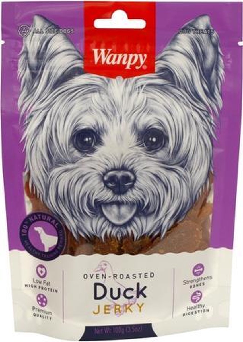 Wanpy - Eend Jerky Hondensnack - 1x100 gram