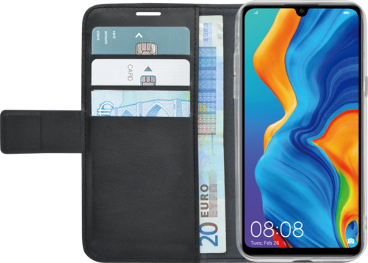 MH by Azuri walletcase - magnetic closure & cardslots - zwart - Huawei P30
