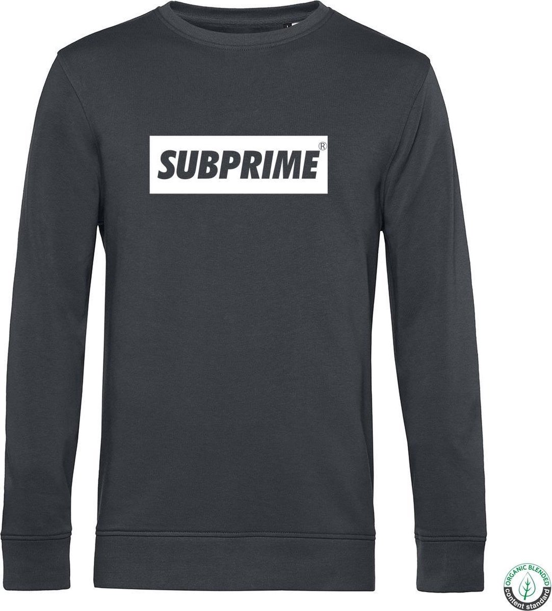 Subprime - Heren Sweaters Sweater Block Antraciet - Grijs - Maat M