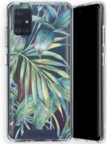 Selencia Zarya Fashion Extra Beschermende Backcover Samsung Galaxy A71 - Green Jungle Leaves