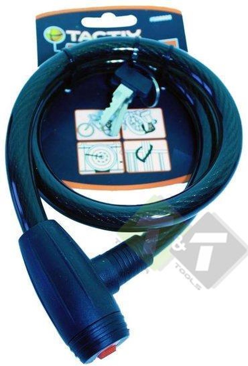Kabelslot Tactix 800 mm, Fietslsot, Staalkabelslot, Motorslot, 800mm lang