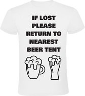 Festival verdwaald dronken Heren t-shirt | party | feest | kroeg | cafe | alcoholist | Wit