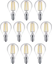 10 stuks Philips led kogellamp E14 4.3W 2700K helder