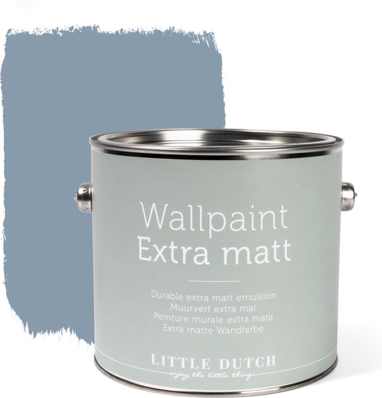 Harmonie Strak verlichten Little Dutch - Muurverf Mat - Faded Blue - Blauw - 2,5 liter | bol.com