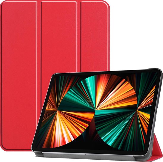 Hoes Geschikt voor iPad Pro 2021 (11 inch) Hoes Luxe Hoesje Book Case - Hoesje Geschikt voor iPad Pro 11 inch (2021) Hoes Cover - Rood