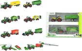 Toi Toys Diecast 2 tractoren + aanhanger (1 stuk) assorti