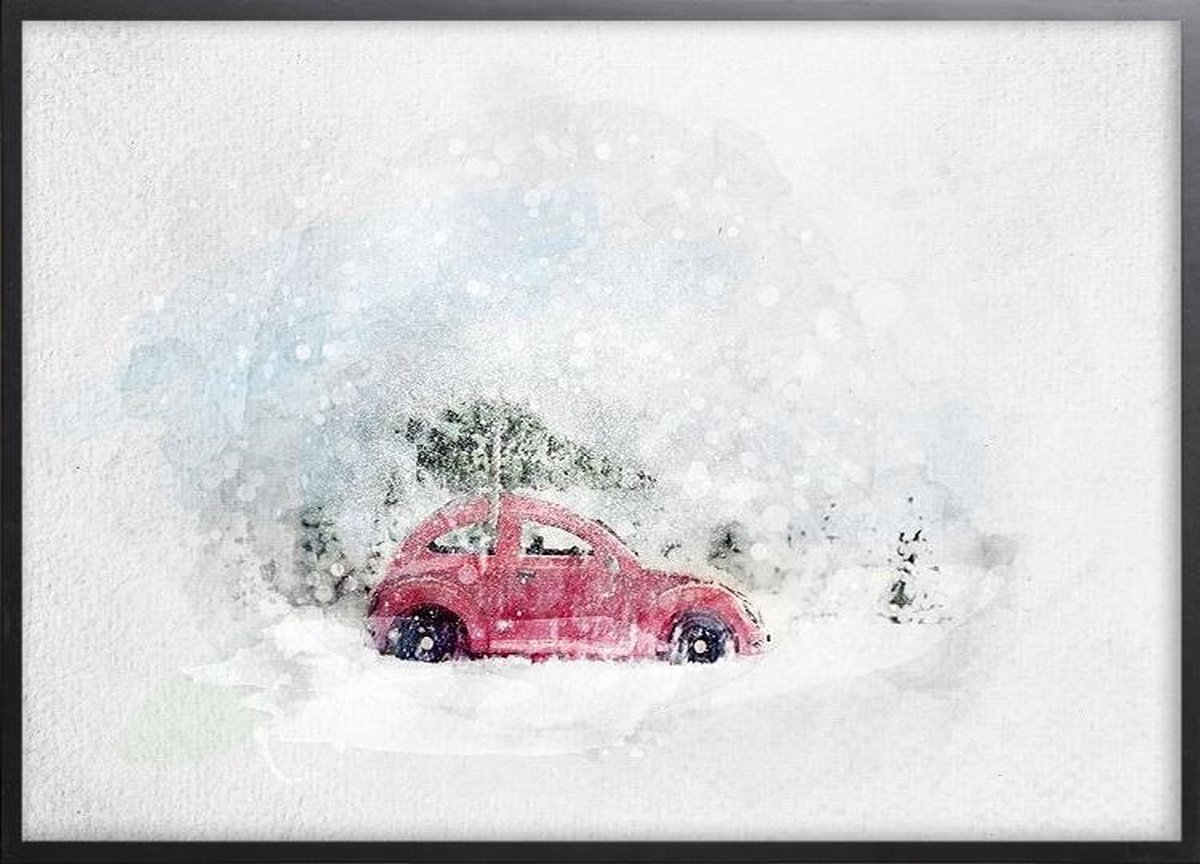 Poster Met Zwarte Lijst - Retro Toy Car Poster