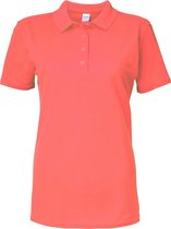 Gildan Softstyle Dames/Dames Korte Mouwen Dubbel Pique-Pique Poloshirt (Heldere zalm)