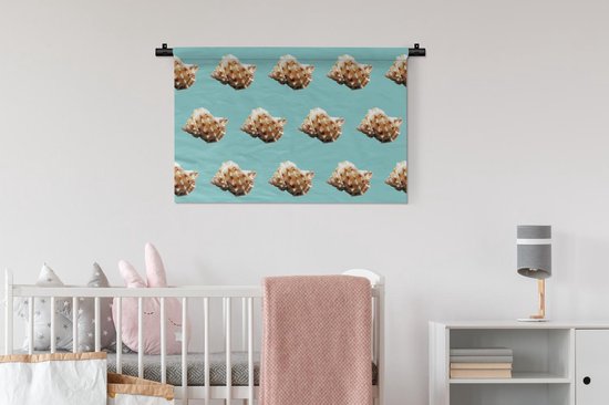 Tapisserie - Tapisserie - Coquillages - Motifs - Vert - 90x60 cm - Tapisserie